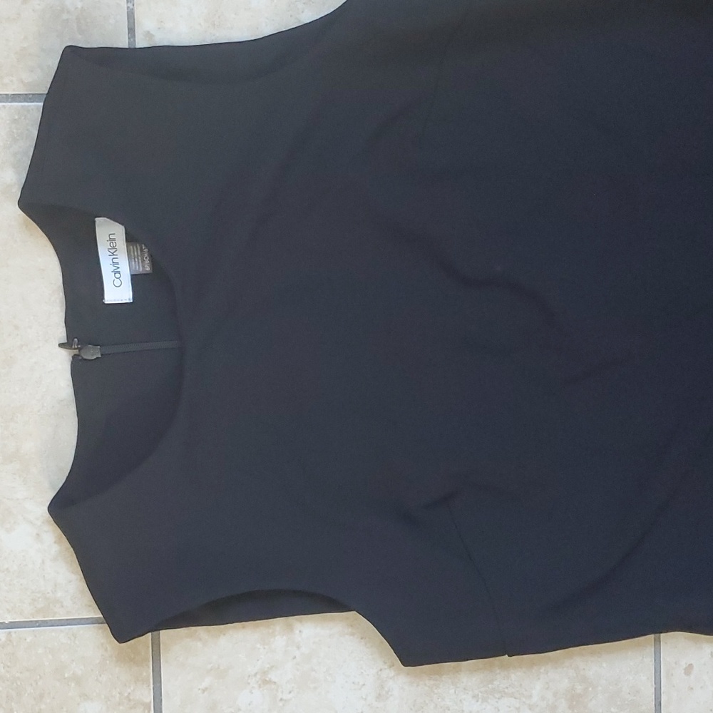 Calvin Klein Sleeveless Black Ruffle Dress sz 6 - Picture 2 of 8